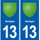 13 Mollégès blason ville autocollant plaque sticker