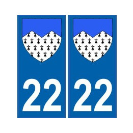 22 Côtes d'Armor autocollant plaque blason armoiries stickers département