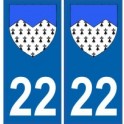 22, Côtes d ' Armor-aufkleber platte wappen wappen sticker-abteilung