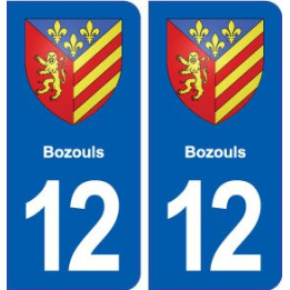 12 Bozouls blason ville autocollant plaque sticker