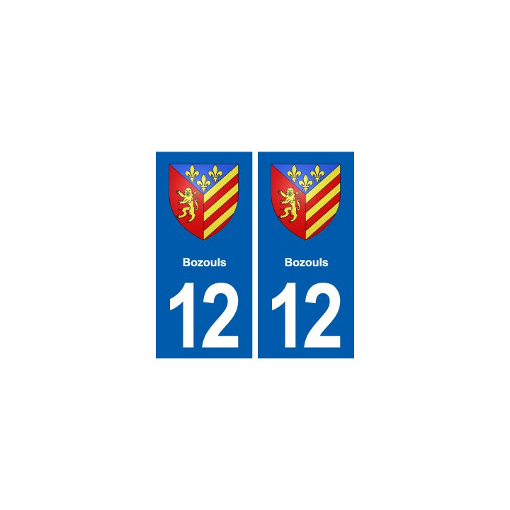 12 Bozouls blason ville autocollant plaque sticker