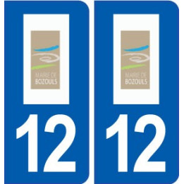12 Bozouls logo ville autocollant plaque sticker