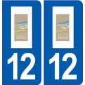 12 Bozouls logo ville autocollant plaque sticker