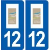 12 Bozouls logo ville autocollant plaque sticker