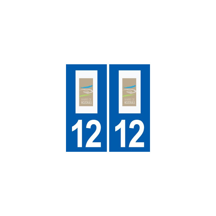 12 Bozouls logo ville autocollant plaque sticker