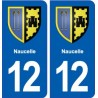 12 Naucelle blason ville autocollant plaque sticker