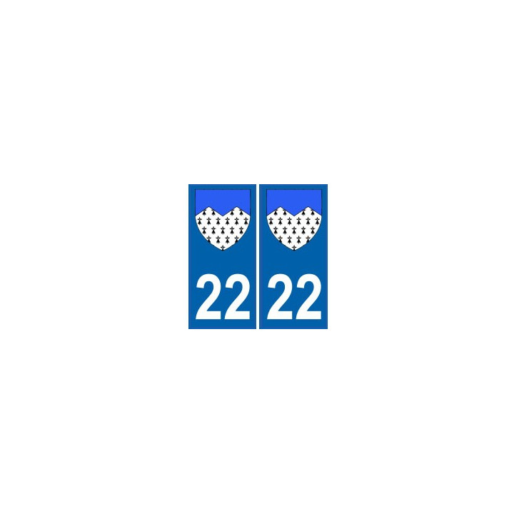 22 Côtes d'Armor autocollant plaque blason armoiries stickers département