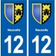 12 Naucelle blason ville autocollant plaque sticker