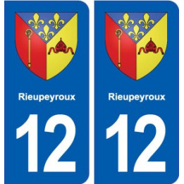 12 Rieupeyroux blason ville autocollant plaque sticker
