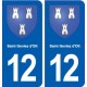 12 Saint-Geniez-d'Olt blason ville autocollant plaque sticker