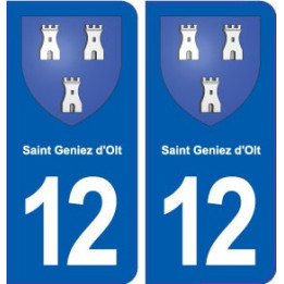 12 Saint-Geniez-d'Olt blason ville autocollant plaque sticker
