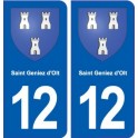 12 Saint-Geniez-d'Olt blason ville autocollant plaque sticker