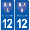 12 Saint-Geniez-d'Olt blason ville autocollant plaque sticker