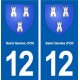 12 Saint-Geniez-d'Olt blason ville autocollant plaque sticker