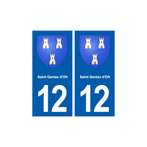 12 Saint-Geniez-d'Olt blason ville autocollant plaque sticker