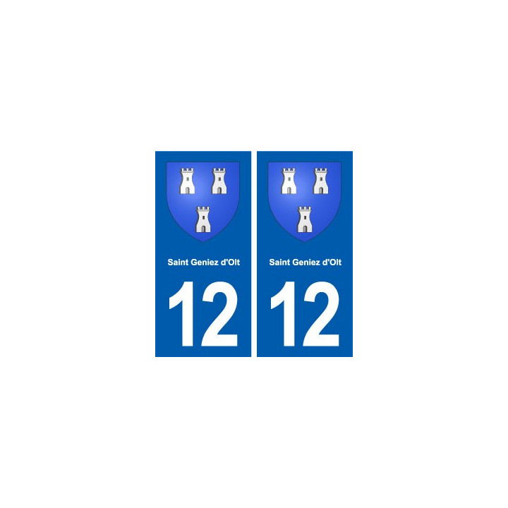 12 Saint-Geniez-d'Olt blason ville autocollant plaque sticker