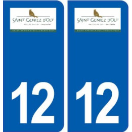 12 Saint-Geniez-d'Olt logo ville autocollant plaque sticker