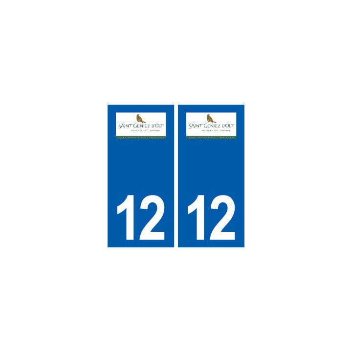 12 Saint-Geniez-d'Olt logo ville autocollant plaque sticker