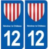 12 Sévérac-le-Château blason ville autocollant plaque sticker