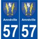 57 Amnéville blason autocollant plaque stickers ville