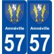 57 Amnéville blason autocollant plaque stickers ville