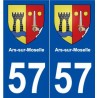 57 Ars-sur-Moselle blason autocollant plaque stickers ville