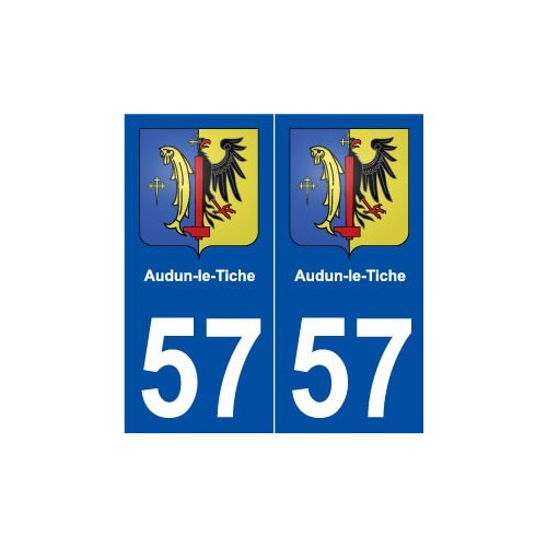 57 Audun-le-Tiche blason autocollant plaque stickers ville