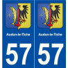 57 Audun-le-Tiche blason autocollant plaque stickers ville