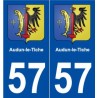 57 Audun-le-Tiche blason autocollant plaque stickers ville
