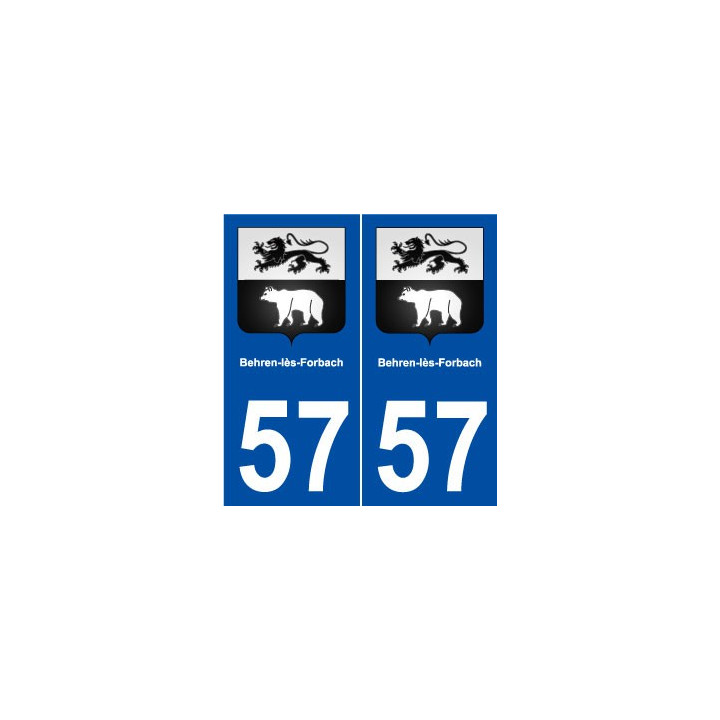 57 Behren-lès-Forbach blason autocollant plaque stickers ville