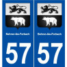 57 Behren-lès-Forbach blason autocollant plaque stickers ville