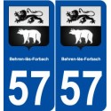 57 Behren-lès-Forbach blason autocollant plaque stickers ville