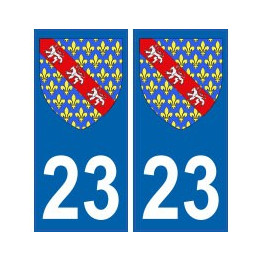 23 Creuse autocollant plaque blason armoiries stickers département