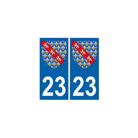 23 Creuse autocollant plaque blason armoiries stickers département