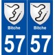 57 Bitche blason autocollant plaque stickers ville