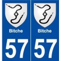 57 Bitche blason autocollant plaque stickers ville