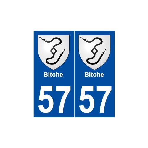 57 Bitche blason autocollant plaque stickers ville