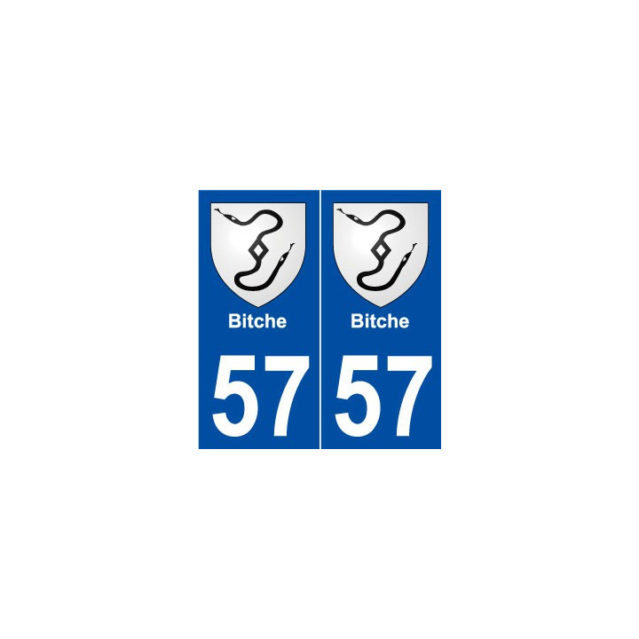 57 Bitche blason autocollant plaque stickers ville