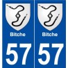 57 Bitche blason autocollant plaque stickers ville