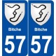 57 Bitche blason autocollant plaque stickers ville