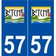 57 Bitche logo autocollant plaque stickers ville