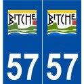 57 Bitche logo autocollant plaque stickers ville