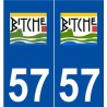 57 Bitche logo autocollant plaque stickers ville