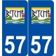 57 Bitche logo autocollant plaque stickers ville