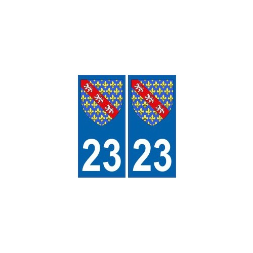 23 Creuse autocollant plaque blason armoiries stickers département