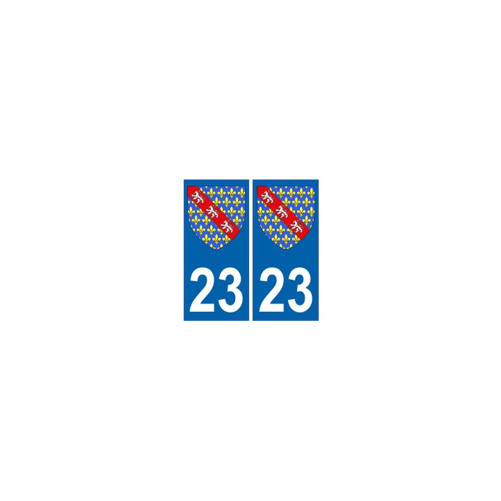 23 Creuse autocollant plaque blason armoiries stickers département