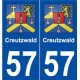 57 Creutzwald blason autocollant plaque stickers ville