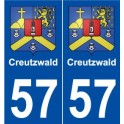 57 Creutzwald blason autocollant plaque stickers ville