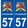 57 Creutzwald blason autocollant plaque stickers ville