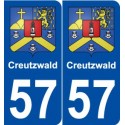 57 Creutzwald blason autocollant plaque stickers ville